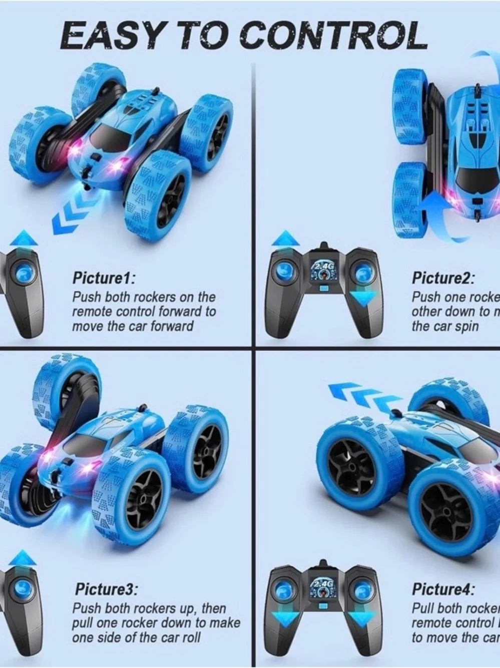 NEW - Remote Control Car, RC Cars Toys for Kids Ages 6-12, 4WD Stunt Car